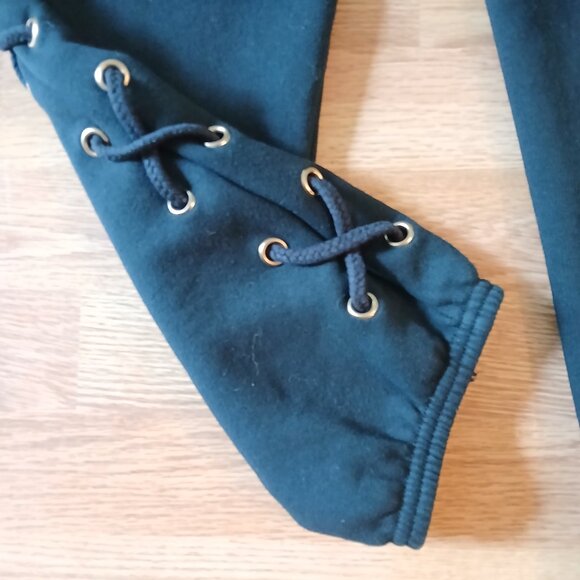 True Religion Lace Detail Jogger Sweatpants Black Size Medium - Picture 4 of 8